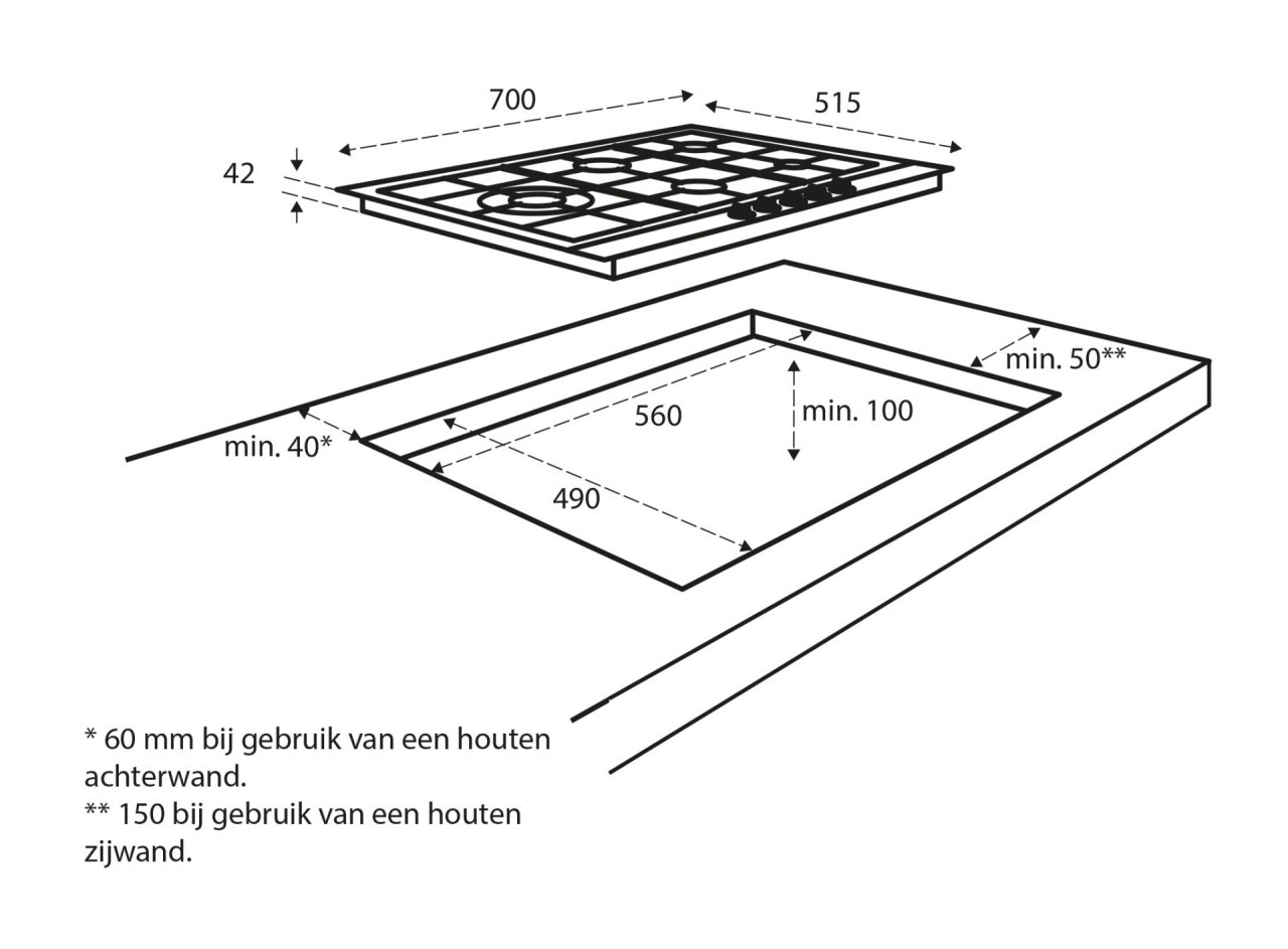 Onderkast 100 cm breed hoekkast met plank en deur, spoelbak