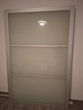 Ikea Pax kast 2x schuifdeuren aluminum 196x127cm inclusief rails.
