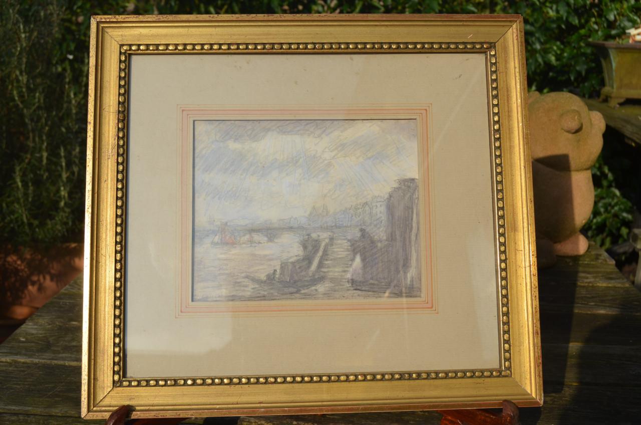 (Jan) Ko Cossaar voorstudie schilderij Thames / Londen?