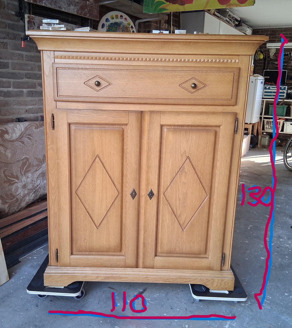 Licht Eikenhouten dressoir, Meidenkast en Audiomeubel