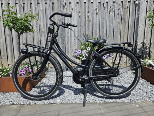 Gazelle dames/meisjes transportfiets mat zwart