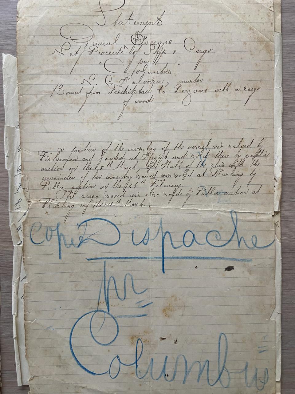 Averij grosse documenten eind 19e eeuw Vlissingen