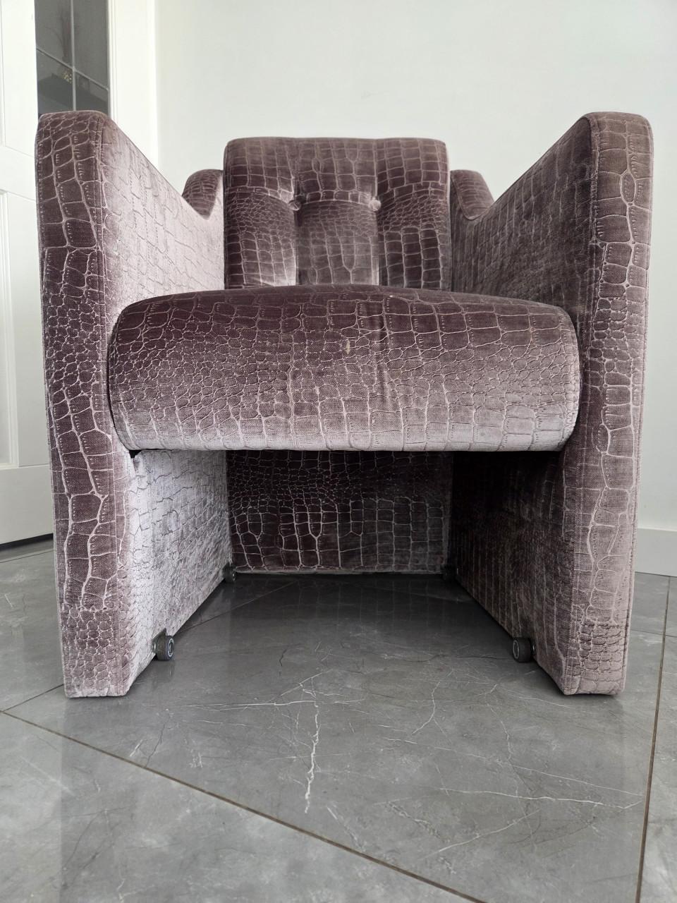 Luxe velvet croco eetkamerstoelen
