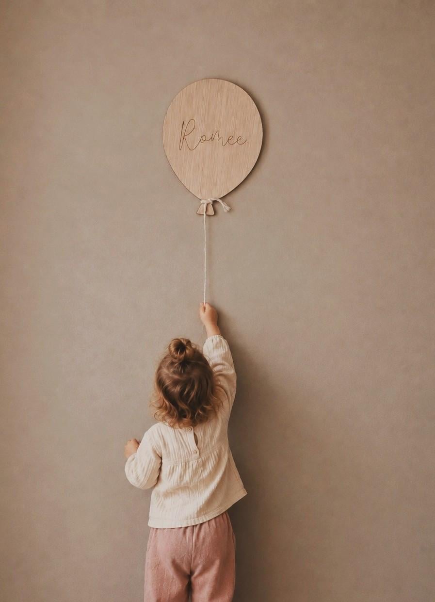 Gepersonaliseerde houten ballon