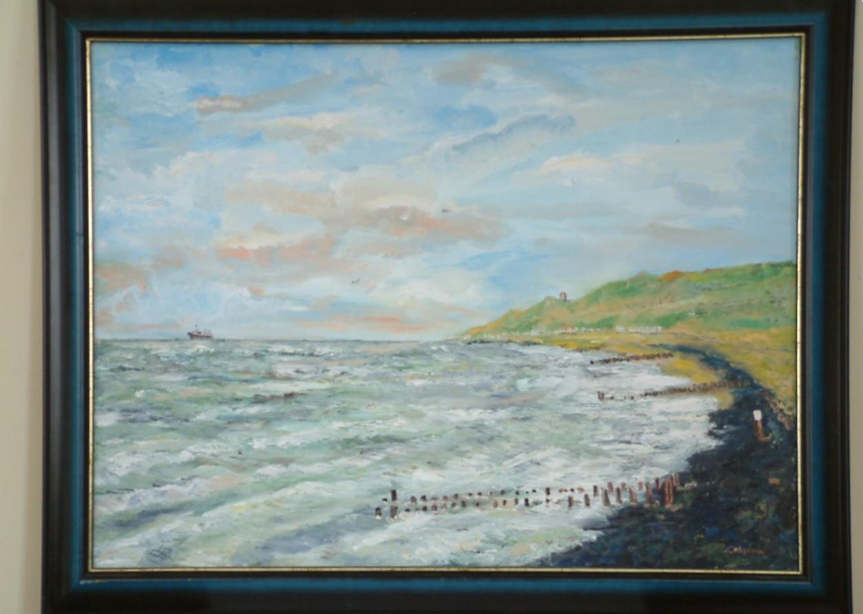 Strand  120 x 80 cm   zie schilderijen Jac Caljouw Arnemuiden