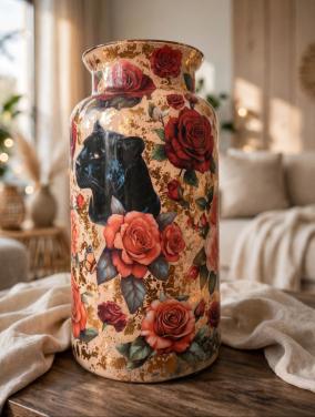 Decoupage vaas. 50cm.