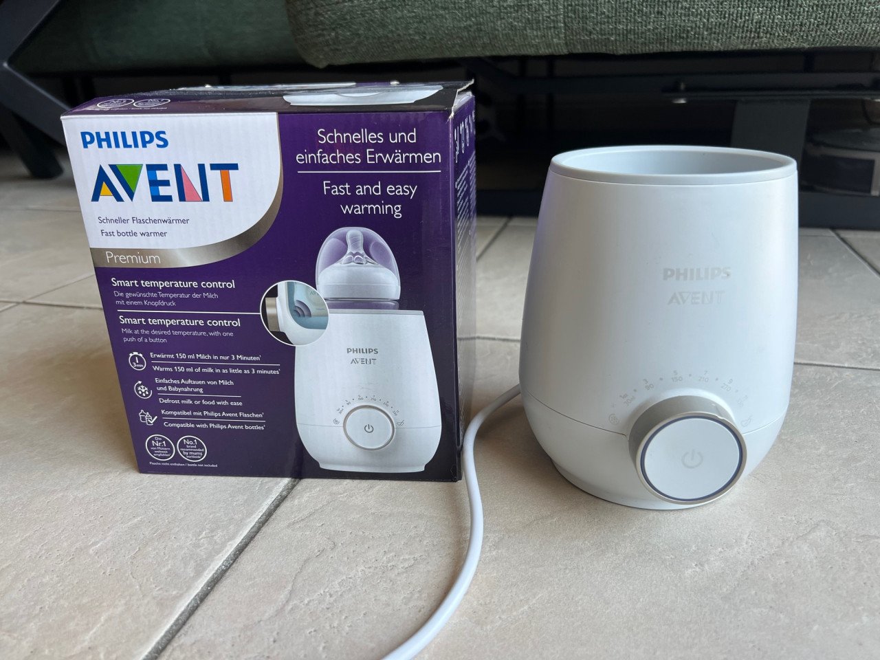 Philips Avent bottle warmer + droogrek voor flessen