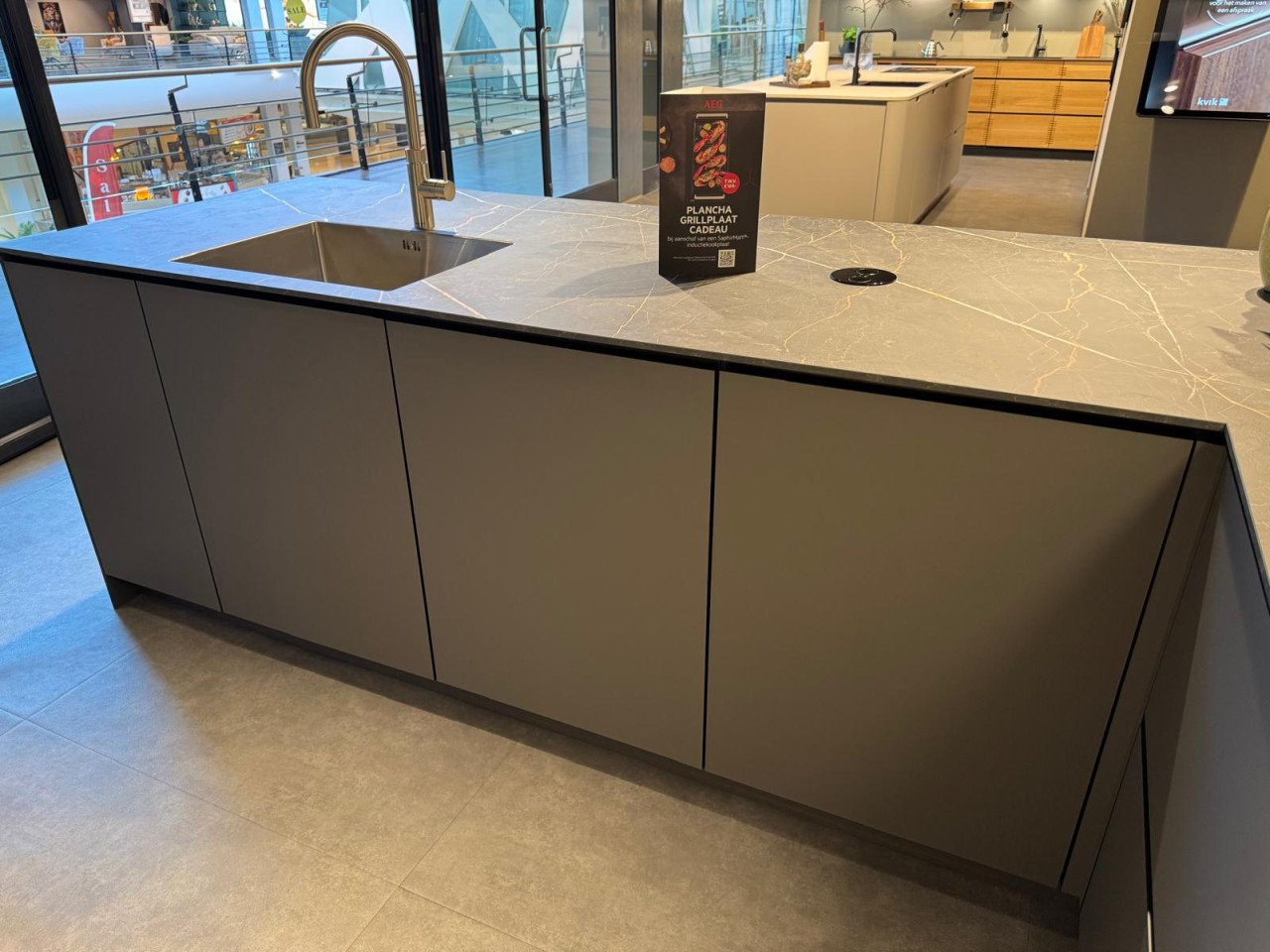 HOEKKEUKEN KVIK PRATO DARK GREY met X module