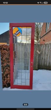 Art deco deur, glas in lood