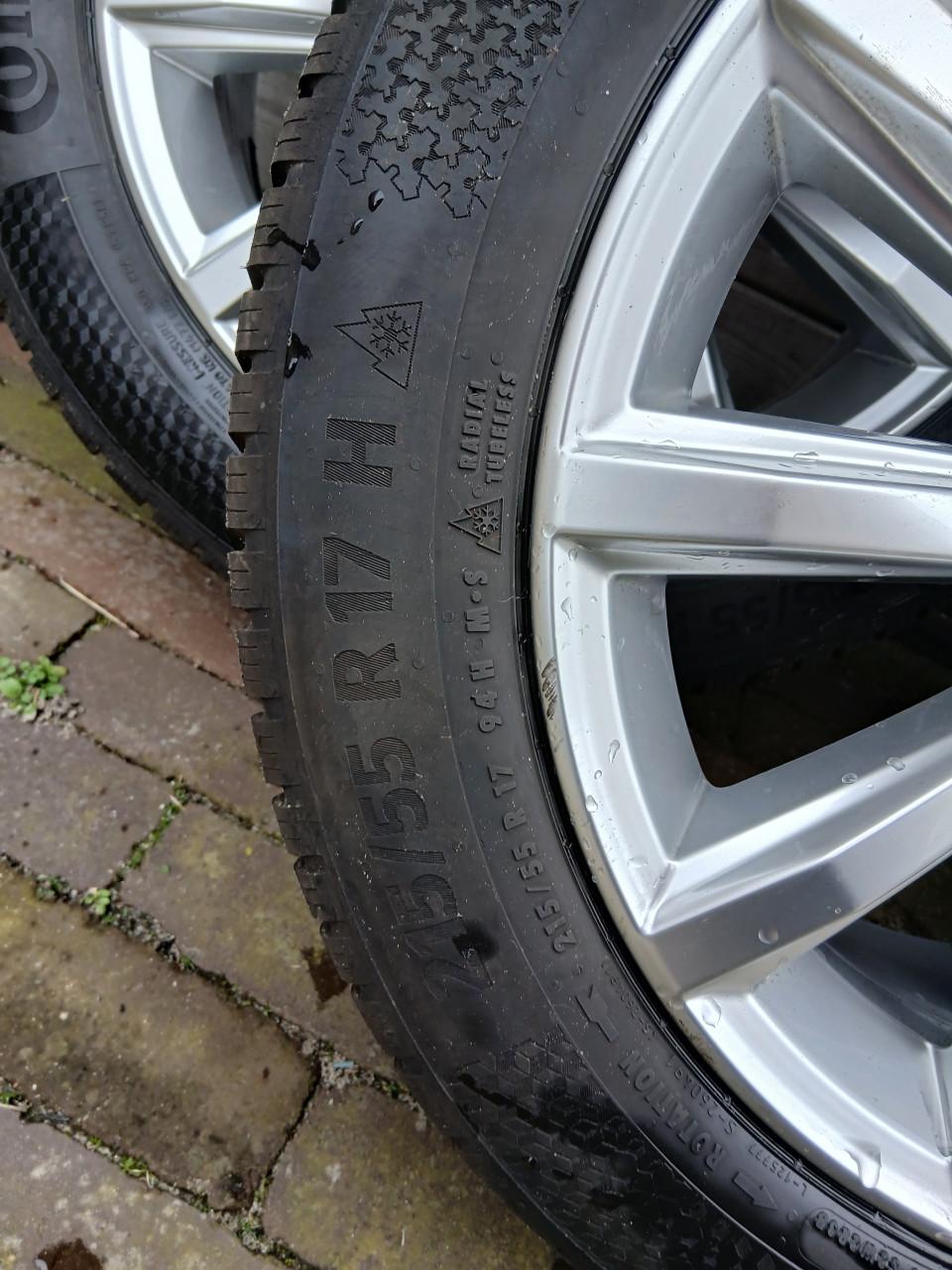 Winterband continental met velg volkswagen passat 17 inch 215/55