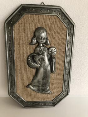 Lieve brocante hanger met heilig figuurtje