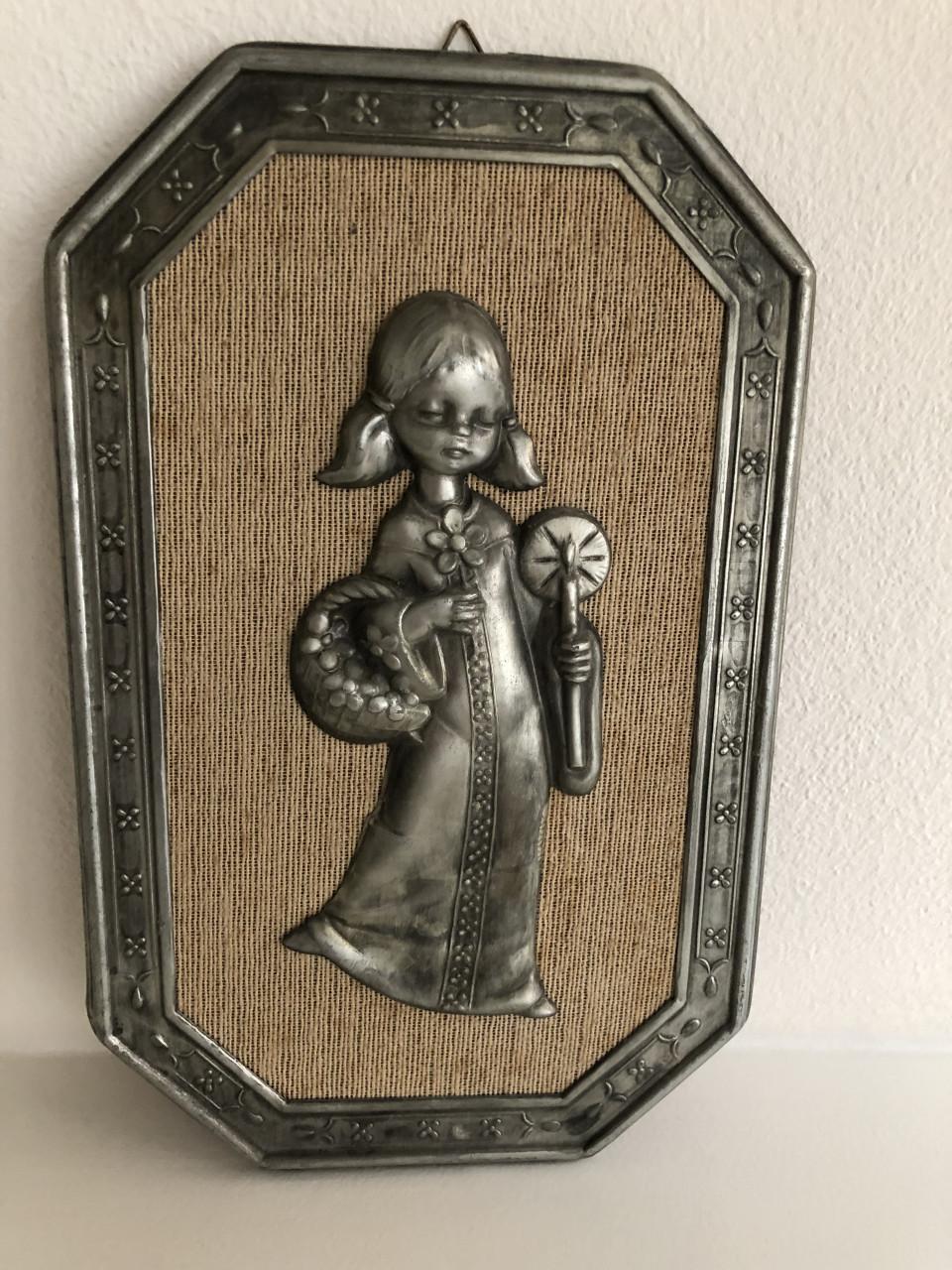 Lieve brocante hanger met heilig figuurtje