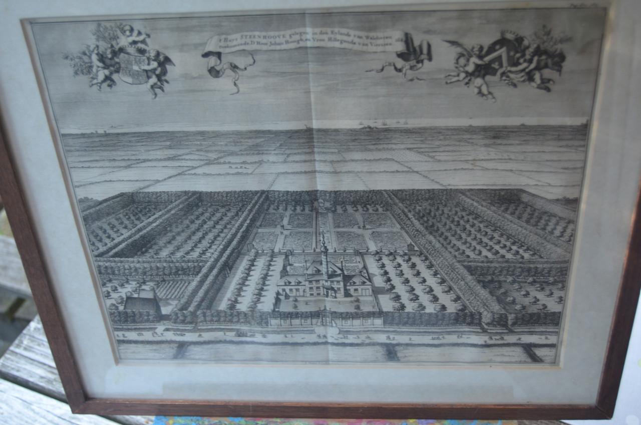 Kopergravure 'T Huys Steenhove' Smallegange 1696