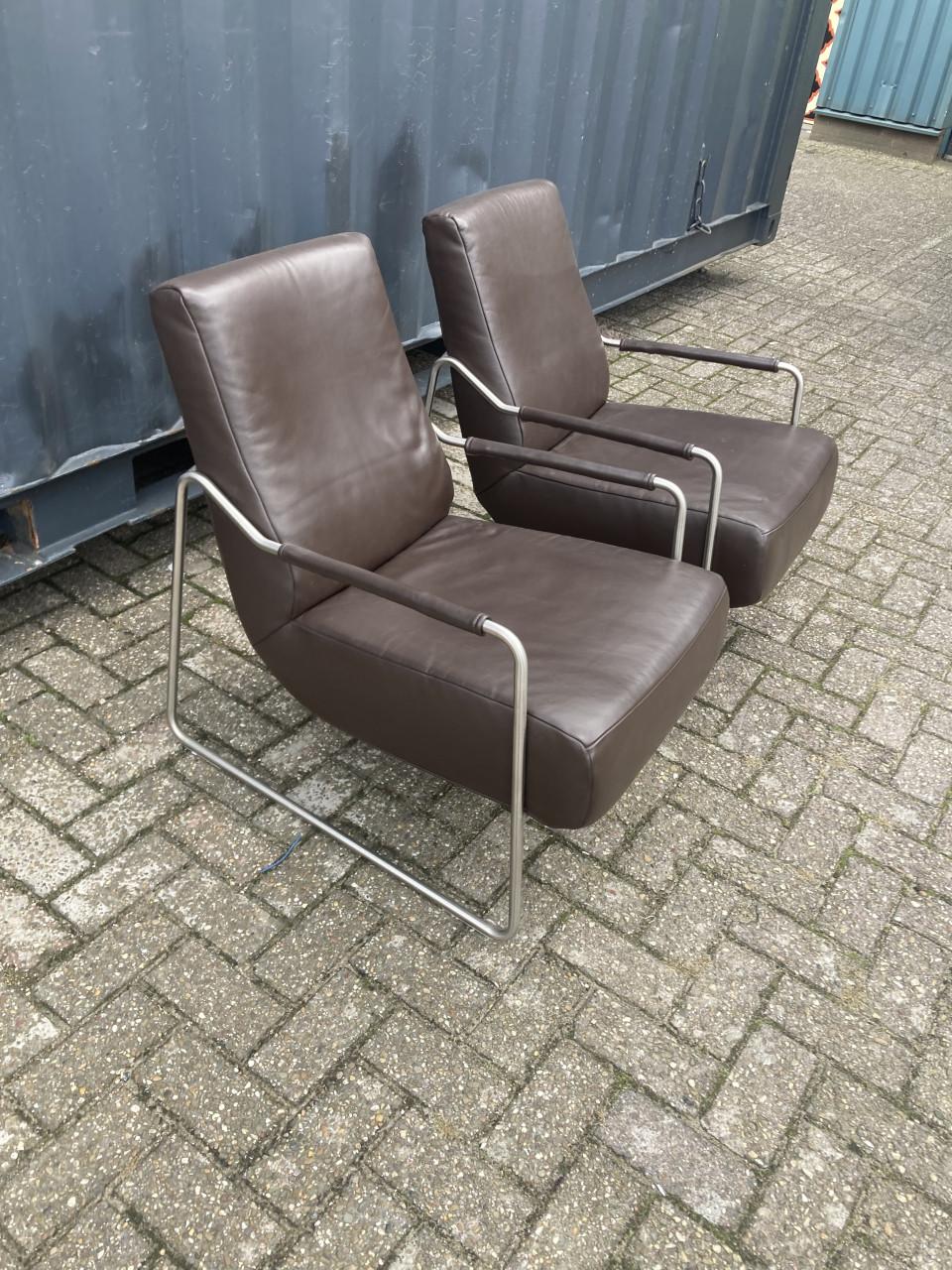 2 leren fauteuils