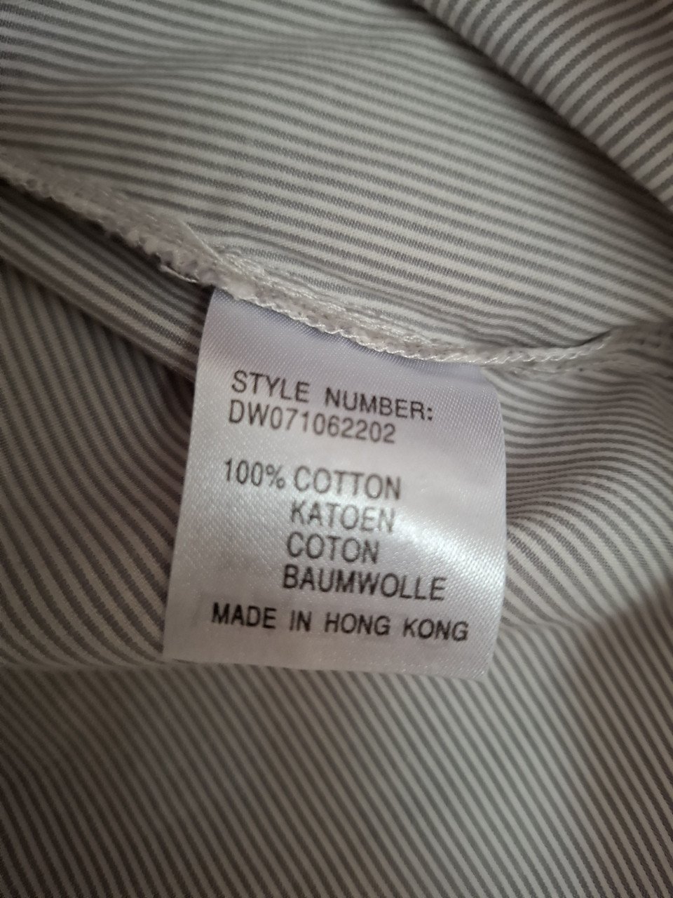 Didi blouse khaki/wit vertikaal gestreept, lange mouwen. Maat XXL