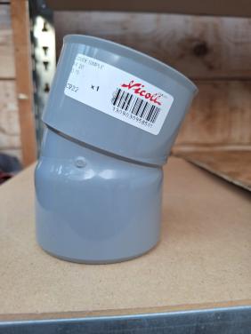 PVC bocht 22 graden 2x lijm 75 mm