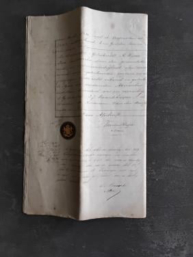 Handgeschreven akte van openbare veiling te Goes  jr 1874