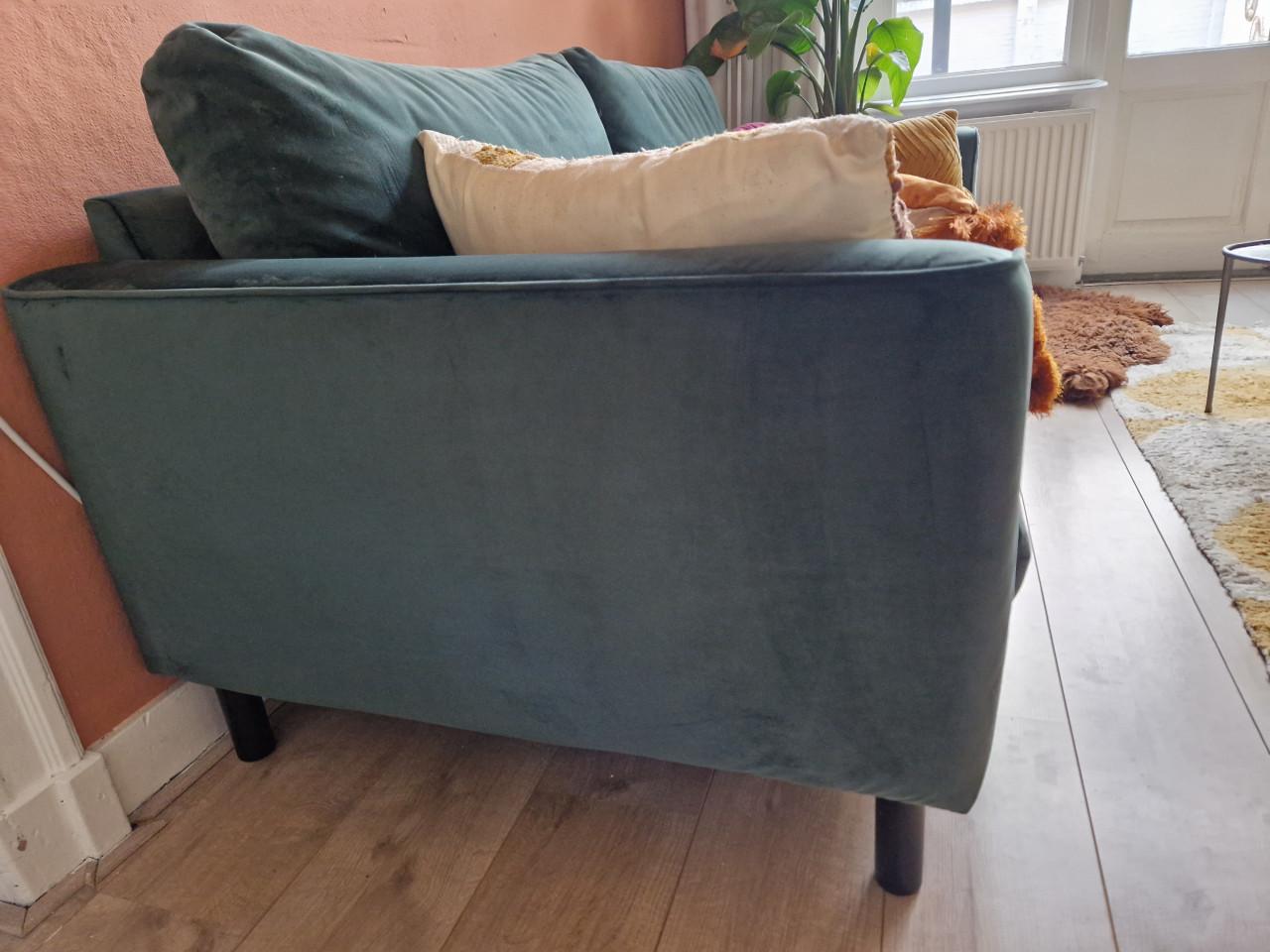 Kwantum Visby Velours groen bank 2 zits