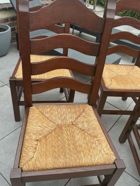 4 massief eikenhouten eetkamer stoelen