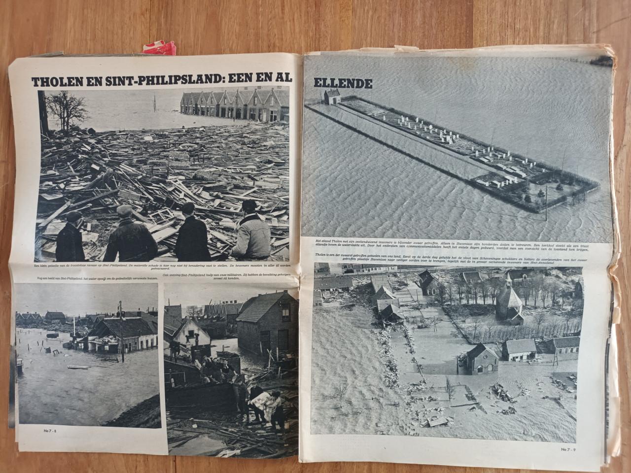 Panorama's, 2 stuks 1953 Watersnoodramp Zeeland