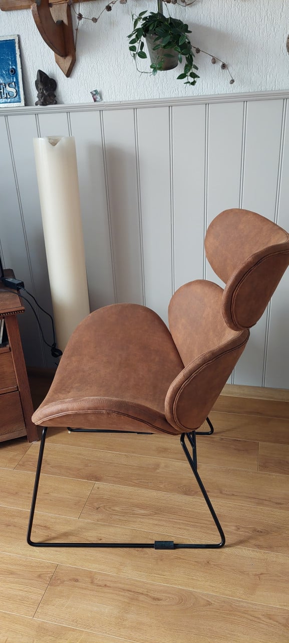Fauteuil stoel cognac kleur