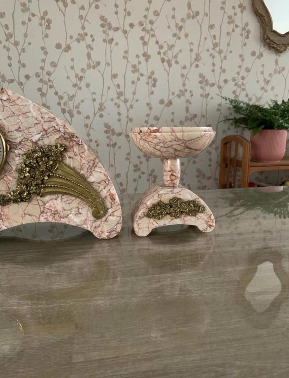 🤎Prachtige Sfeervolle Art Deco Pendule Set🤎1920-1930✨