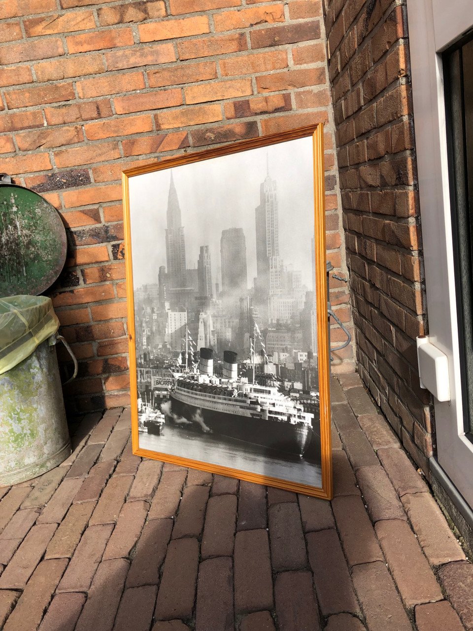 Vintage Foto New York met Schip