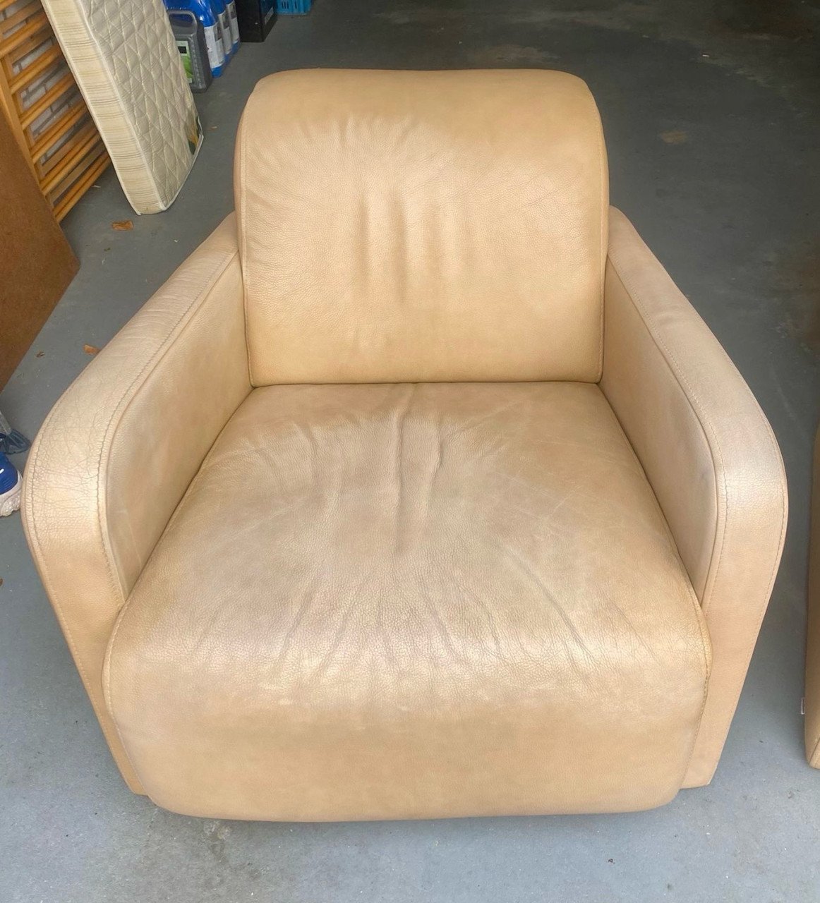2 Fauteuils, leder, van Leolux