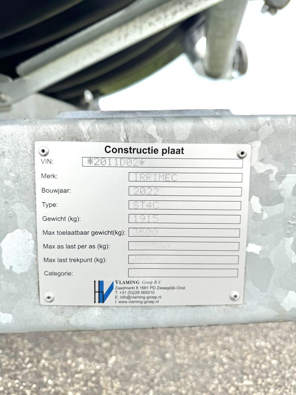 In nieuwstaat gegalvaniseerd haspel met sproeiboom + landini pomp 300/90