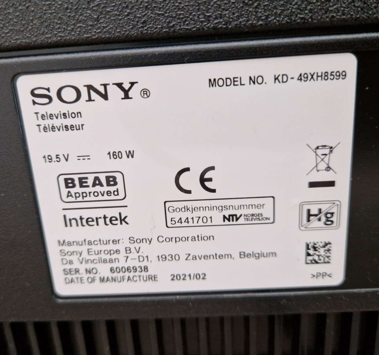 LCD TV Sony - 49 inch