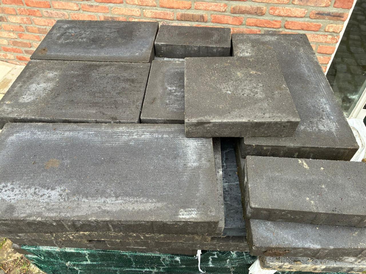 Tuintegels wildverband boerenbont wit ,grijs, antraciet 15 vierkante meter