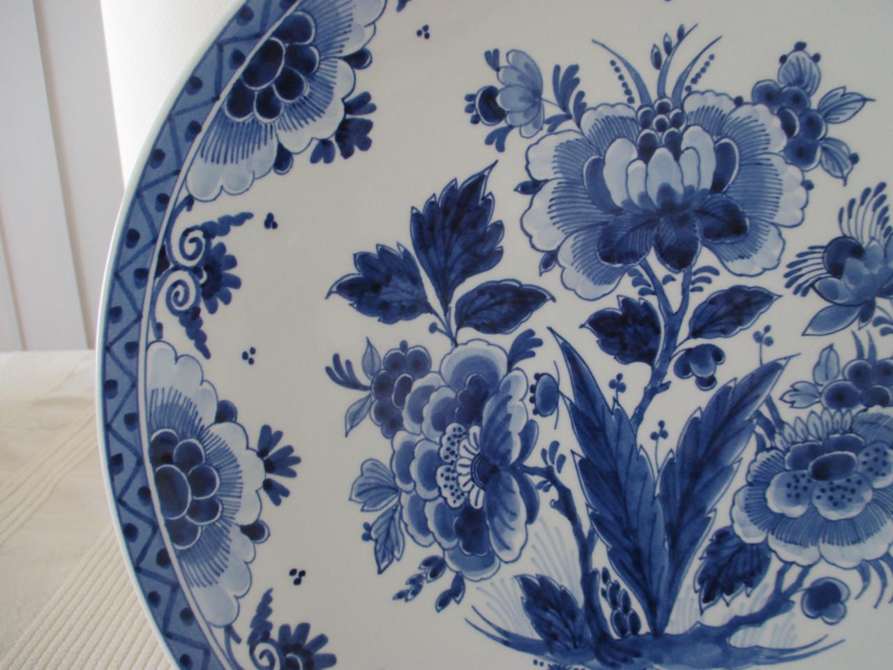 Zeer Mooi Groot Delftsblauw Bord  (  De Porceleyne Fles )