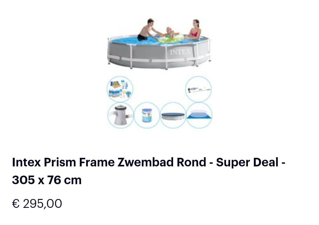 ☀️Intex Prism Frame Zwembad met warmtepomp☀️