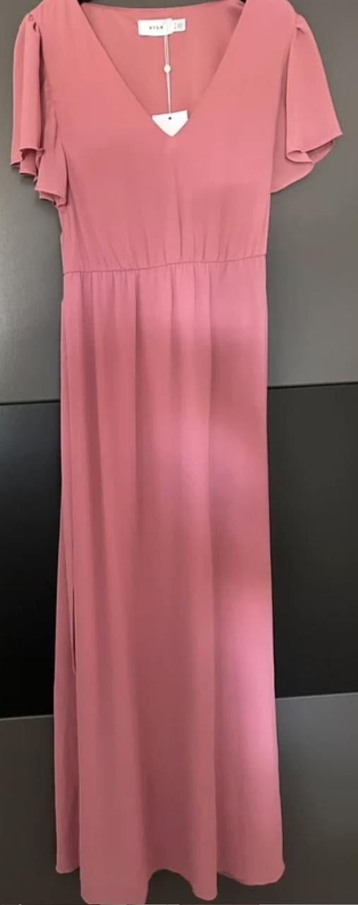 Lange roze Vila jurk maat M. Nieuw met kaartje er nog aan.