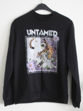 Zwarte trui met tijgerprint maat m