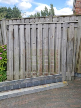Schutting paneel en 1 betonnen schuttingpaal