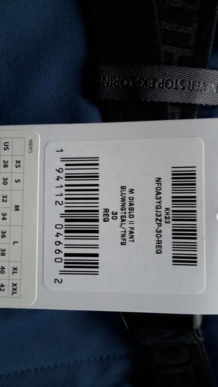 TNF - The North Face Men’S DIABLO II sportbroek - Maat 30 - Nieuw