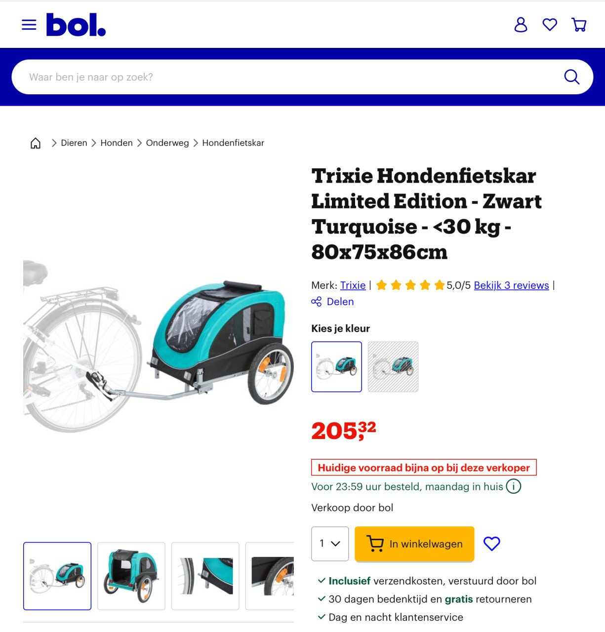Honden fietskar