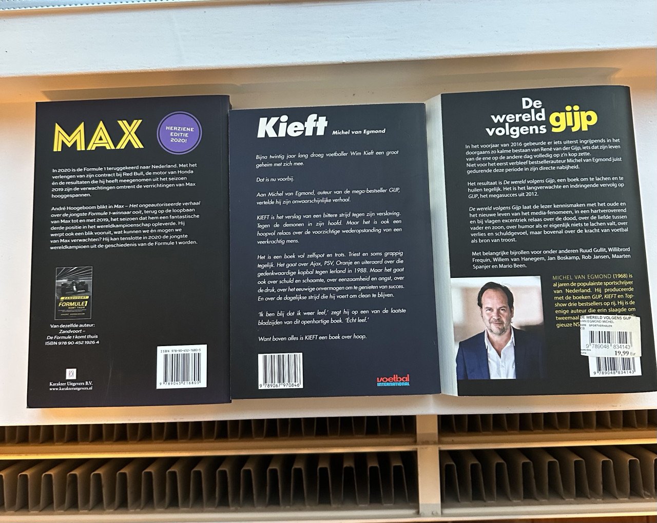 3 sportboeken (Gijp, Kieft, Max Verstappen)