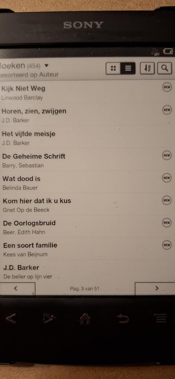 E reader Sony PRT1 incl. 445 recente boeken 4 en 5 sterren recensies