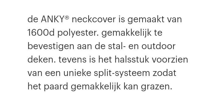 Anky halsstuk + dekens