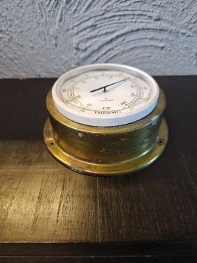 Vintage Junghans CF Thermo Binnenthermometer Messing