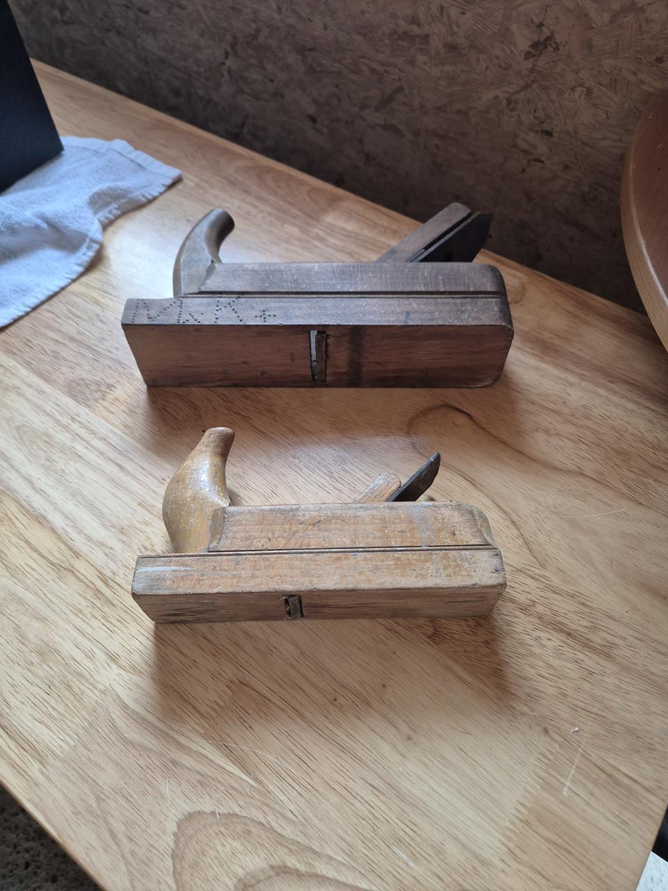 Antieke houtschaaf 2 stuks