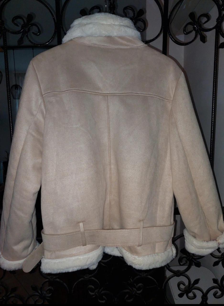 Nieuwe beige dames  pilotenjack mt xl met imitatiebont