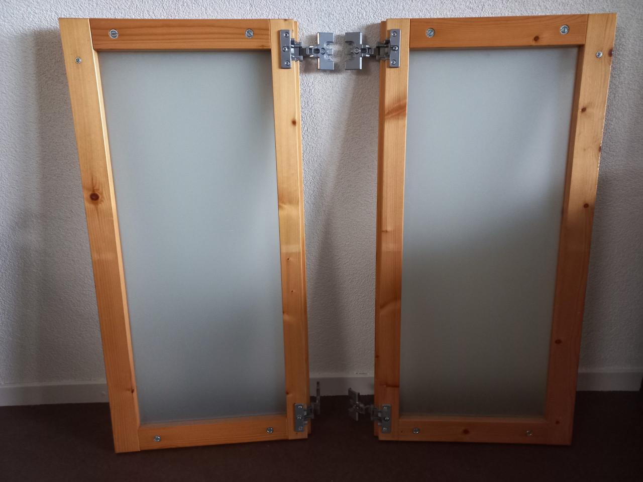 2 LUNDIA Paneeldeuren mat glas 80 cm