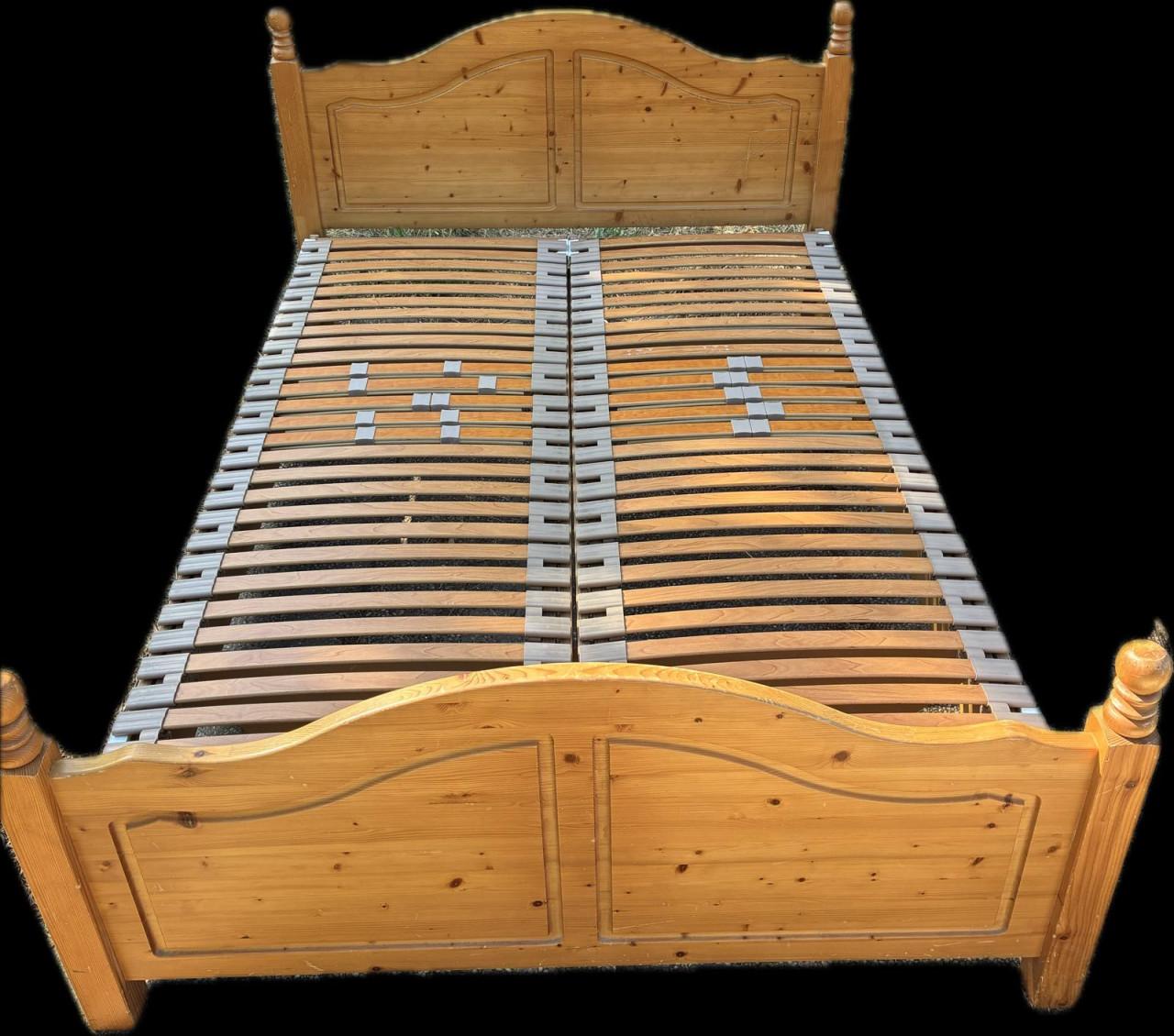 Houten 2-persoons ledikant incl 2 lattenbodems 70x200 cm