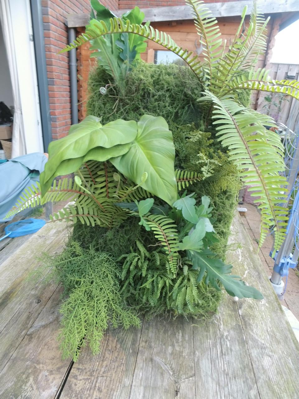 Wanddecoratie met kunstplanten