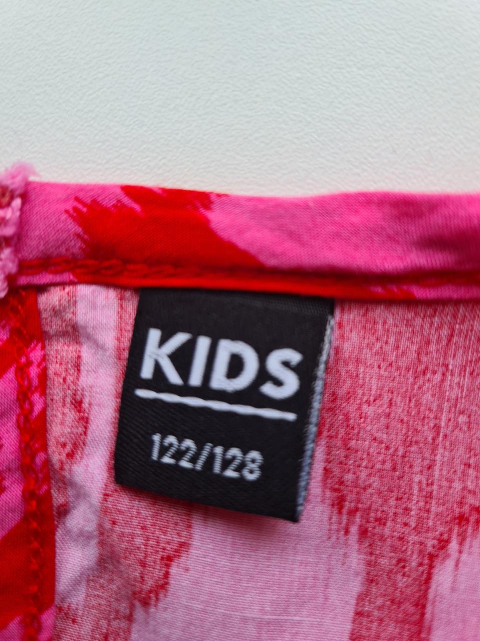 Fuchsia, rood wijd zomer jurkje van Kids Maat 122-128