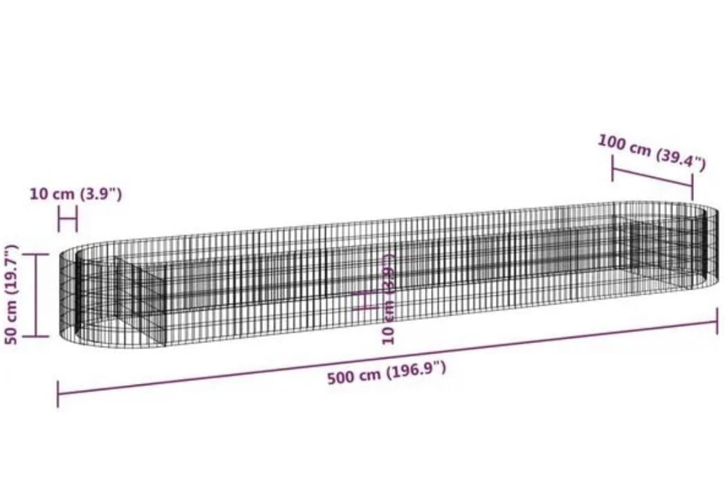 Nieuwe schanskorf 5 x 1 meter Hoogte 50 cm