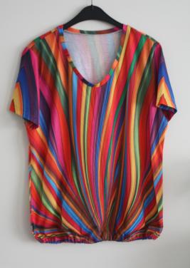 Gekleurd shirt met strepen maat L